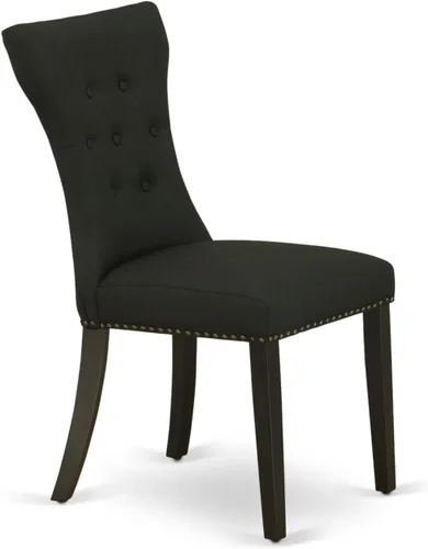 Miniatura 8 de East West Furniture ANGA3-ABK-24 - Juego de comedor de 3 piezas para espacios pequeños que contiene una mesa de cocina redonda con pedestal y 2