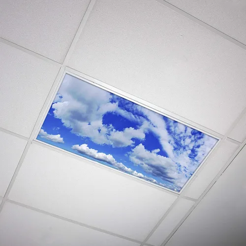Miniatura 24 de Cubierta de luz fluorescente para luces de techo de aula, nubes rosadas, inserto de película retroiluminada de alta calidad 2 x 4