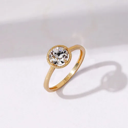 Miniatura 3 de Tienda Collection 10k Gold Imported Crystal March Birthstone Ring