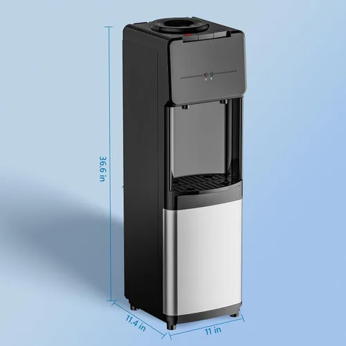 Miniatura 9 de EUHOMY - Dispensador de agua fría y caliente, autolimpiante, de acero inoxidable, carga superior, tanques de 3 o 5 galones, 3 temperaturas, bloqueo