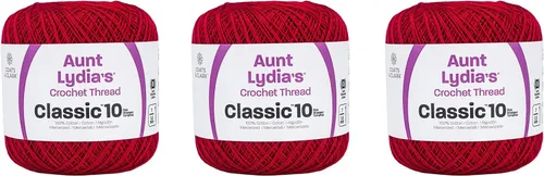 Miniatura 3 de Aunt Lydia Classic Crochet - Paquete de 3 unidades de 350y/1,049.9 ft - Blanco Antiguo
