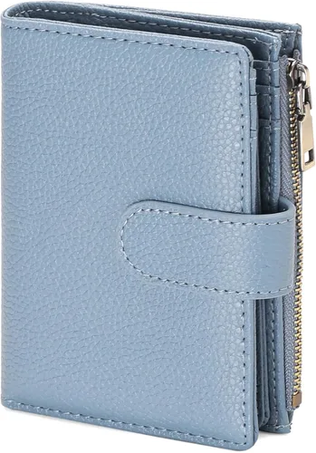 Miniatura 13 de GAEKEAO Cartera pequeña de cuero vegano con bloqueo RFID plegable para mujer, tarjetero compacto con bolsillo con cremallera y ventana