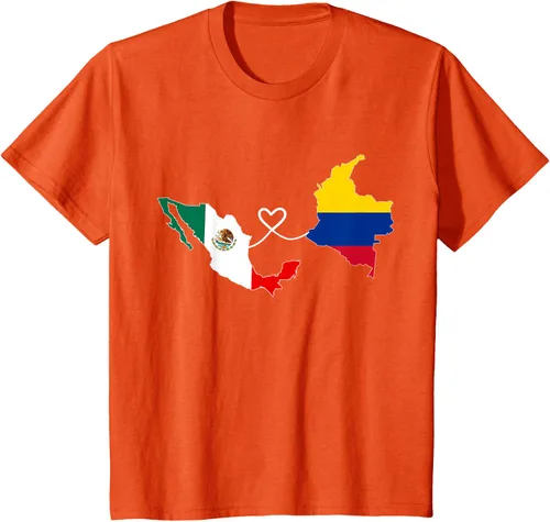 Miniatura 31 de Camiseta Half Colombian Half Mexican Flag Map DNA Mexico Colombia