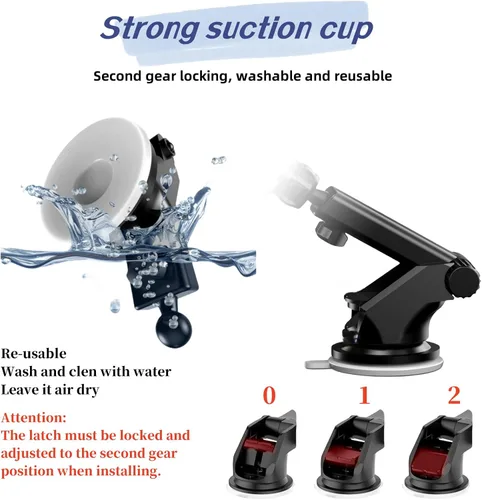Miniatura 3 de Soporte para parabrisas con ventosa flexible y tornillos para pantalla Android Auto de coche de 7"/ 9"/ 10,26" Soporte de ventosa mejorado
