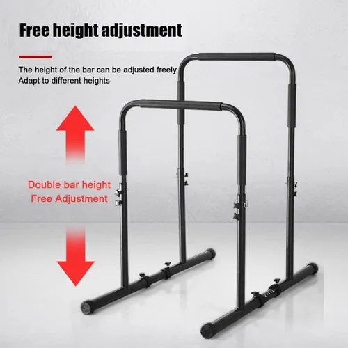 Miniatura 3 de Barra de inmersión, estación de soporte de inmersión ajustable con conector de seguridad para entrenamiento de fuerza de cuerpo completo. Altura
