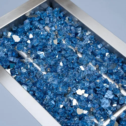 Miniatura 8 de Stanbroil - Vidrio de fuego de 10 libras – Cristal de fuego templado reflectante de 1/2 pulgada para chimenea de hoguera, azul Pacífico reflectante