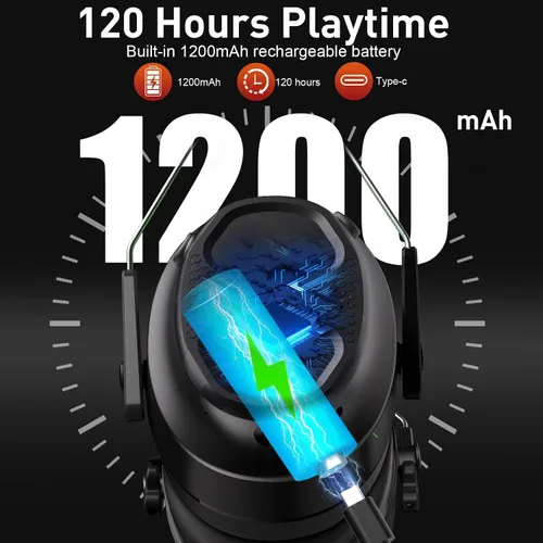 Miniatura 4 de BJKing Bluetooth Hearing Protection Headphones,120H Playtime, SNR 30dB Safety Earmuffs Ear Protection for Mowing