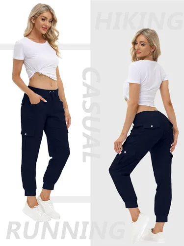 Miniatura 3 de MoFiz - Pantalones cargo, ligeros de senderismo para mujer, de secado rápido, informales, pantalones deportivos para viaje, con cintura elástica