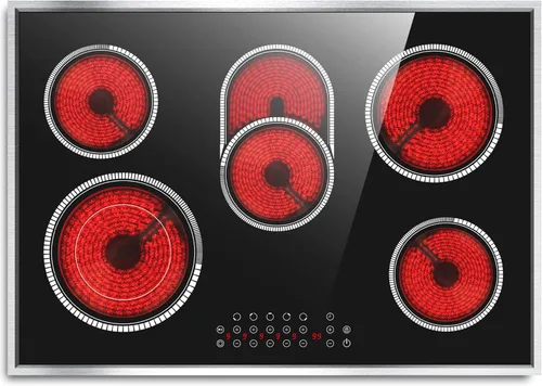 Miniatura 16 de Placa eléctrica de 2 quemadores, estufa eléctrica de 120 V con control táctil superior, encimera de doble quemador de 12 pulgadas de 2000 W