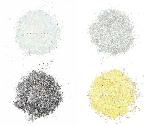 Miniatura 3 de MARBLERS Purpurina holográfica [juego de 8 colores mixtos] 4 onzas (3.95 oz) Gruesa No tóxica, vegana, libre de crueldad Cara, cuerpo, sombra