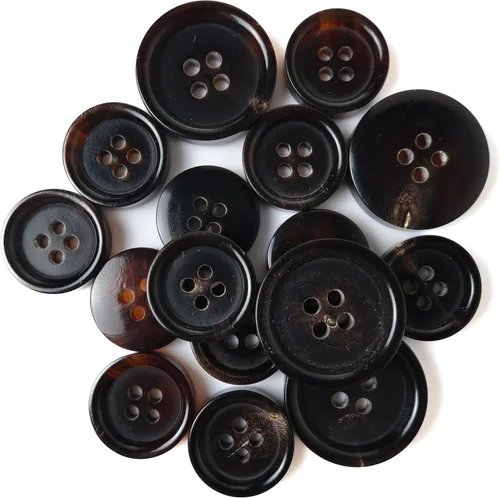 Miniatura 6 de ButtonMode Juego de 16 botones de traje de cuerno de búfalo con 4 botones que miden 0.787 in (3/4 pulgadas) para la parte delantera de la chaqueta
