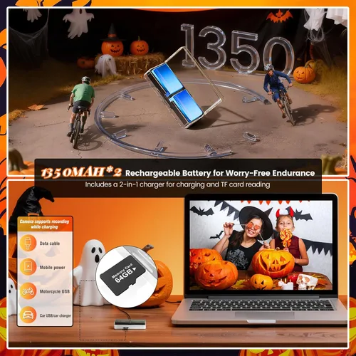 Miniatura 8 de Cámara de acción 4K60FPS impermeable, cámara subacuática desnuda de 15M con tarjeta de 64 GB, pantalla táctil con zoom 8X, cámara deportiva, cámara