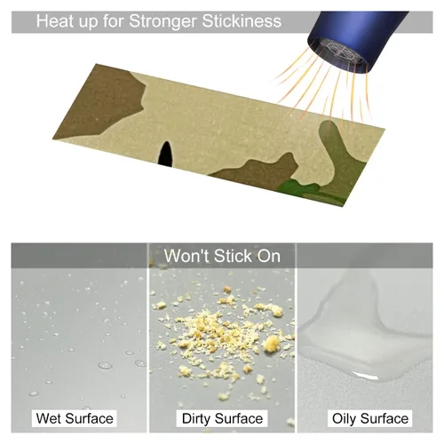Miniatura 4 de Cinta adhesiva protectora de camuflaje de 5 cm x 5 m, cinta de camuflaje impermeable y elástica, cinta de envoltura para acampar al aire libre