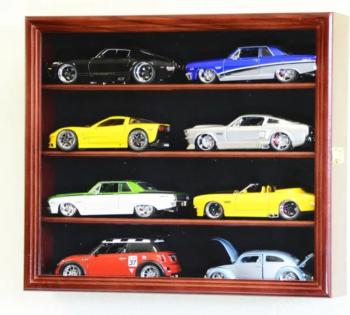 1/24 Escala Diecast Modelo 8 Carros Vitrina Soporte para 8 Coches 1:24 (Acabado Cereza)