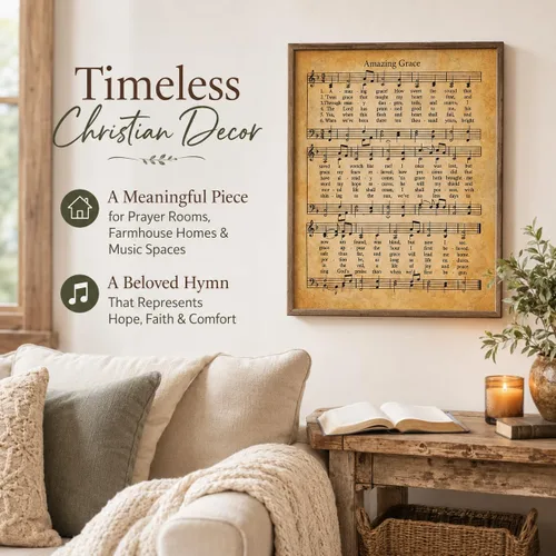 Miniatura 6 de Amazing Grace - Póster artístico para pared, impresión artística sin marco de 11 x 14 pulgadas, gran inspiración, hojas musicales para regalo