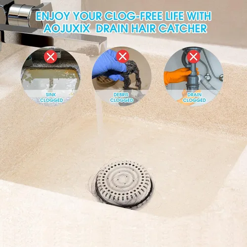 Miniatura 6 de Atrapasador de pelo de drenaje de bañera, protector mejorado con silicona y metal inoxidable diseñado para emergentes y regulares, eficaz sin