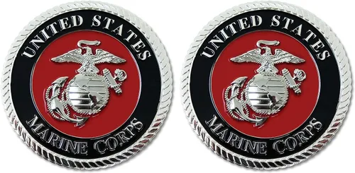Miniatura 7 de USMC Medallón de automóvil rojo/plateado – Logotipo de metal Águila, Globo y Ancla del Cuerpo de Marines de 3.5 pulgadas para automóvil - Regalo