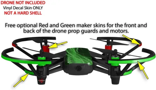 Miniatura 3 de Paquete de 2 calcomanías para DJI Ryze Tello Drone Mystic Vortex Green Drone no incluido