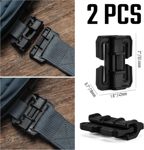 Miniatura 2 de TACTICAL_GEEK TGCodeG5 Hebillas de liberación rápida: sin coser, paquete de 2 hebillas de nailon PA66 para correas de 1,4 pulgadas/1.496 in, sistema