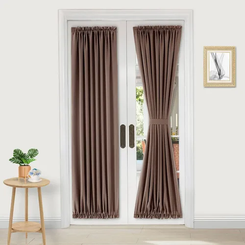 Miniatura 169 de DWCN Cortinas para puerta francesa: cortina térmica con bolsillo para barra para puertas con ventana de vidrio, puertas de cocina y patio