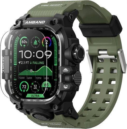 Miniatura 30 de amBand Funda resistente con correa para Apple Watch de 1.732 pulgadas, compatible con iWatch Series SE 3/SE 2ª generación, SE/6/5/4, protección
