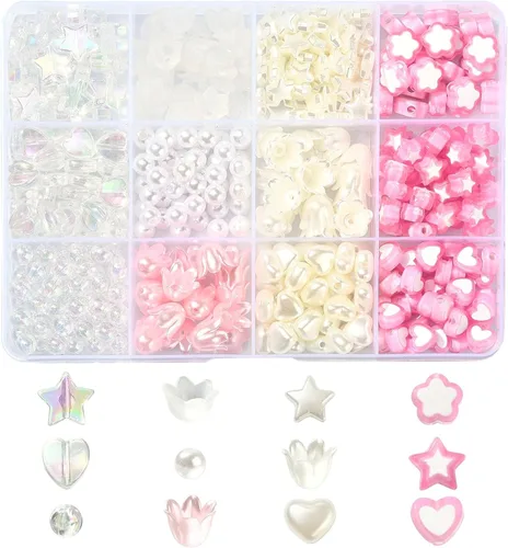 Miniatura 12 de LiQunSweet 200 cuentas acrílicas opacas de 0.315 pulgadas (0.315 in), cuentas redondas de color AB, cuentas sueltas espaciadoras para fabricación