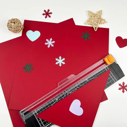Miniatura 3 de YINUOYOUJIA Cartulina de Navidad de 12 x 12 pulgadas, 50 hojas, 92 libras, papel de construcción de 92 libras, cartulina roja y verde para Christmas