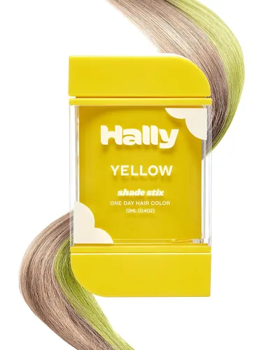 Hally Hair Coloración Temporal de Cabello, Stix de Sombra (Amarillo) - Accesorios de Maquillaje para Cabello para Niños, Adolescentes y Adultos -