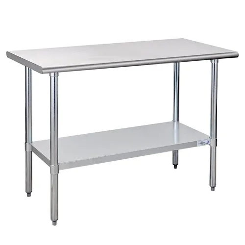 Miniatura 25 de Profeeshaw mesa de trabajo, de uso comercial, de acero inoxidable NSF con protector contra salpicaduras y estante inferior, para cocina, restaurante
