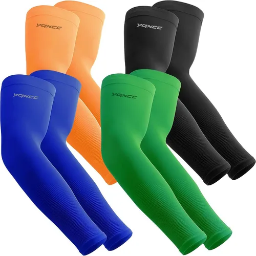 Miniatura 10 de YQXCC 4 Pares de Mangas para Brazos para Hombres Mujeres Protección UV Solar de Enfriamiento UPF 50 Mangas de Compresión Deportivas 1 par