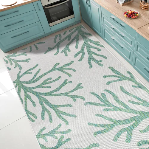Miniatura 60 de Keen Home Design Alfombra de pasillo para exteriores, 26 x 119 pulgadas, lavable para interiores y exteriores, para patio, cocina, balcón, playa