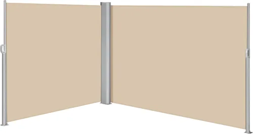 Miniatura 12 de Yaheetech Toldo lateral doble de 236 x 63 pulgadas, toldo lateral retráctil para patio, divisor de privacidad con pantalla de 220g/m² de poliéster