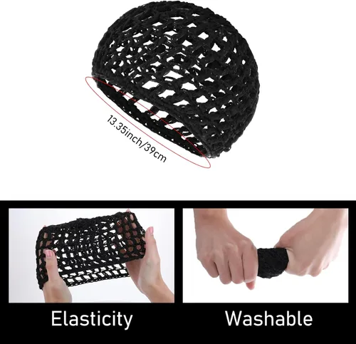 Miniatura 2 de WLLHYF Gorros de Peluca para Cabello Grueso y Largo, Gorros Ajustables de Red Malla Trenzada para Tejer, Hacer Crochet, Coser, Tejido de Red