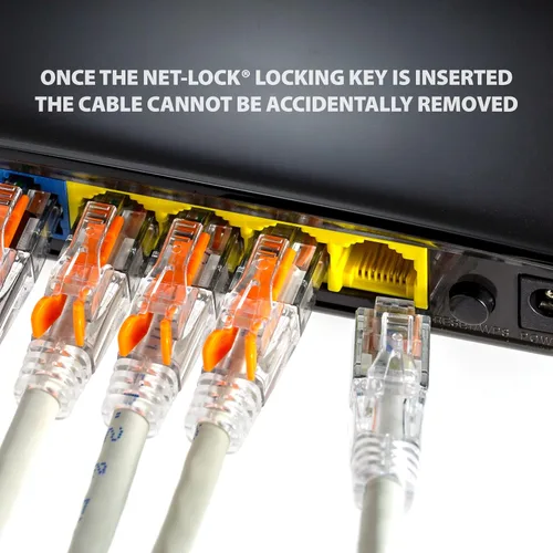 Miniatura 2 de NTW NTW - Cable de conexión de bloqueo de red patentado CAT6 de 1 pie, sin enganches, azul (NL-U6K-001BL)