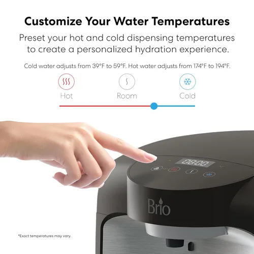 Miniatura 3 de Brio Enfriador de agua para encimera sin botella 800 con filtración de 2 etapas, autolimpiante, pantalla digital, dispensador de agua potable