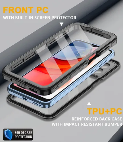 Miniatura 5 de Funda impermeable para Motorola Moto G Play 2024 con protector de pantalla integrado, cuerpo completo bajo el agua, a prueba de polvo, a prueba