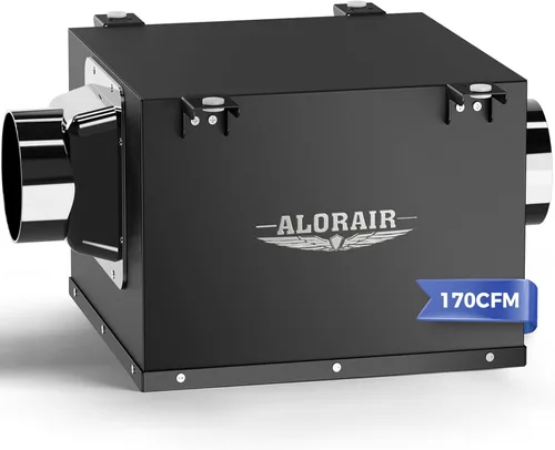 ALORAIR - Ventilador de escape en línea de 4 pulgadas para baño ultra silencioso de 170 CFM para baño, ático, cocina, garaje, lavandería -