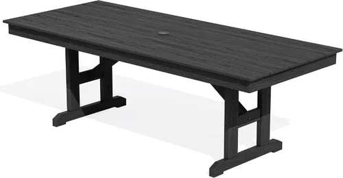 SERWALL Mesa de comedor para exteriores, mesa de comedor rectangular de 84 pulgadas para 6-10 personas, muebles de exterior HDPE para todo tipo de