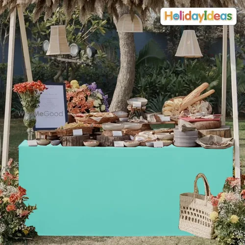Miniatura 6 de HolidayIdeas Fitted Tablecloths for 4 Foot Rectangle Table, Wrinkle Resistant Washable Table Cover 24x48 Inch for Vendor Booth Display, Banquet, Aqua