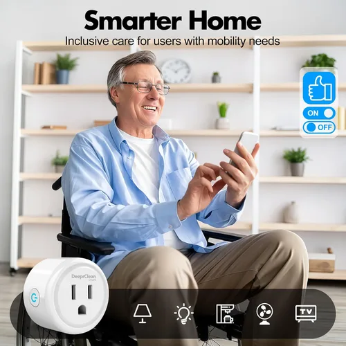 Miniatura 7 de DeeprClean Mini enchufes inteligentes que funcionan con Alexa, enchufe Wifi compatible con Google Assistant, toma controlada por aplicación
