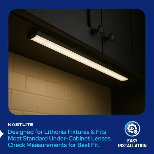 Miniatura 8 de KASTLITE Reemplazo de la cubierta de luz curvada debajo del gabinete, difusor de lente acrílico blanco liso para debajo del gabinete, 12 pulgadas