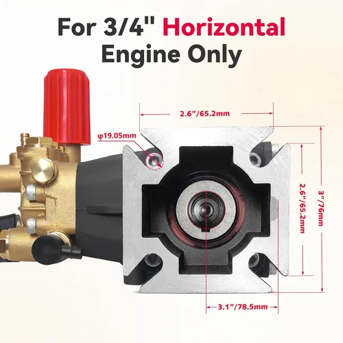 Miniatura 3 de Bomba de lavado a presión de 3400 PSI, 3.0 GPM, bomba de repuesto de eje de 3/4" 2500-3400 psi Restore Cleaning Power • Fits 5–8HP Engines • Brass