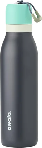 Miniatura 20 de Botella de agua aislada con tapa Twist de acero inoxidable Owala FreeSip con pajita para deportes y viajes, sin BPA, 24 onzas, Angel Food Cake