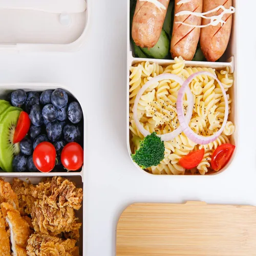 Miniatura 6 de Bento Box - Lonchera de bambú para adultos, a prueba de fugas, hermética, sin BPA, color blanco