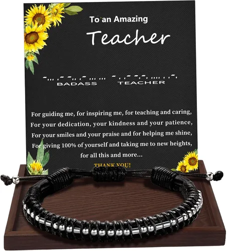 Miniatura 10 de Regalos inspiradores para hombres, pulseras con código morse, pulseras para hombre, regalos de graduación para él, Día del Padre, pulsera de cuero