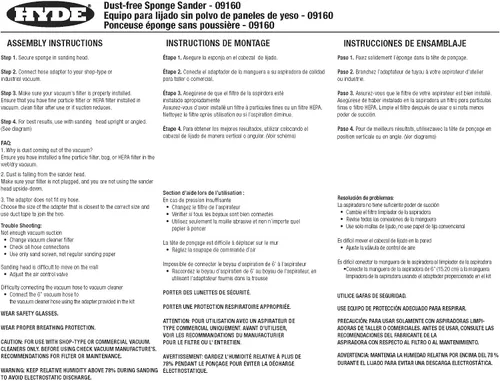 Miniatura 7 de HYDE 9160 Lijadora de esponja libre de polvo, 1-(Paquete), Negro