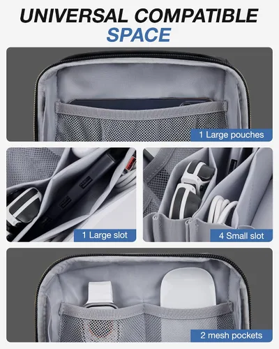 Miniatura 3 de BAGSMART Bolsa organizadora de electrónica, pequeña bolsa organizadora de tecnología de viaje para artículos esenciales de viaje, bolsa organizadora
