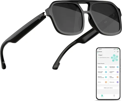 Miniatura 12 de Lentes inteligentes AI para hombres y mujeres, impulsados por ChatGPT, traducción de más de 137 idiomas y asistente de voz, asistente de reunión