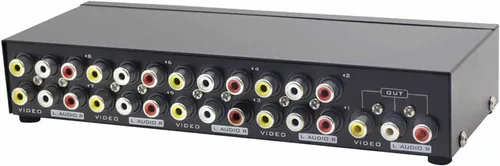 Panlong - Conmutador AV de 8 vías, conmutador RCA, 8 en 1, salida de vídeo compuesto, L/R, selector de audio, para DVD, STB, consolas de videojuegos