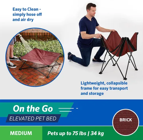 Miniatura 5 de Coolaroo On-The-Go Cama Elevada para Perros - Cama Plegable Emergente de Viaje para Perros con Tela Transpirable, Resistente a la Humedad, Bolsa